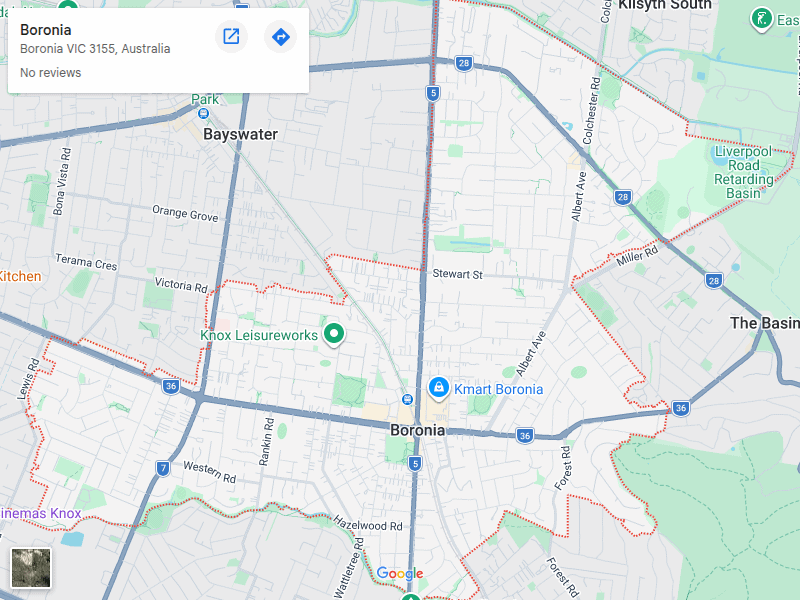 Boronia map area