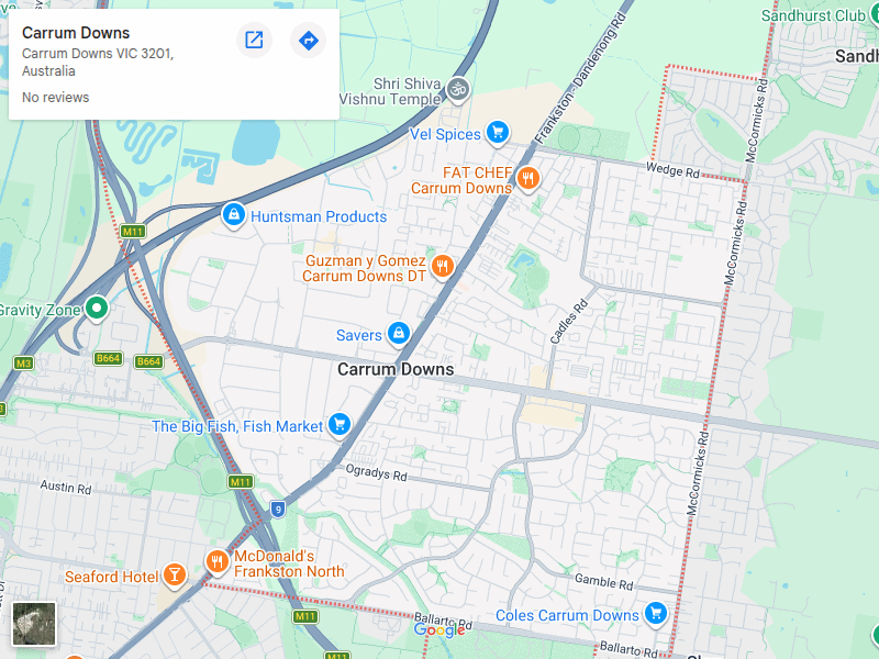 Carrum Downs map area