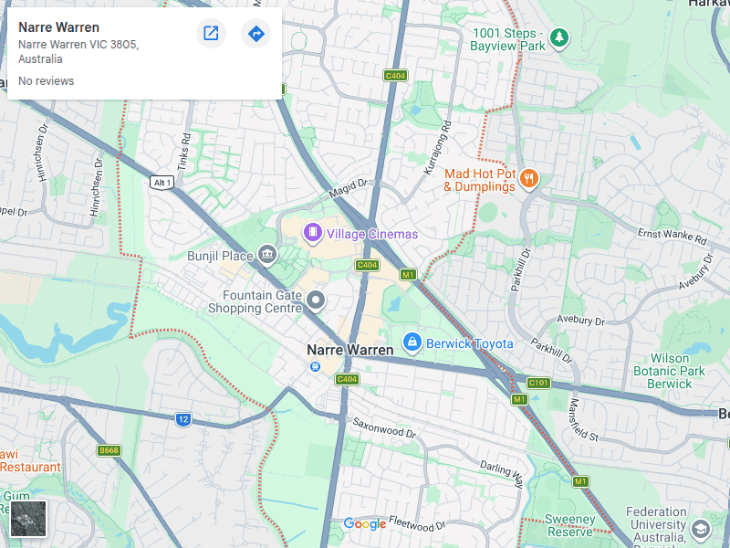 Narre Warren map area