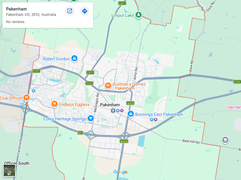 Pakenham map area