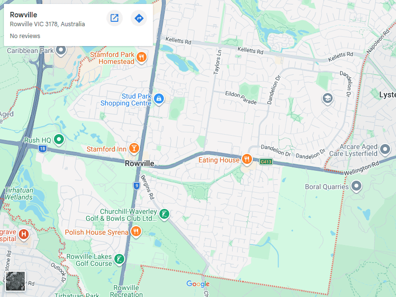 Rowville map area