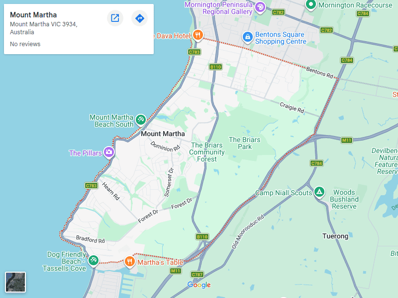 Mount Martha map area