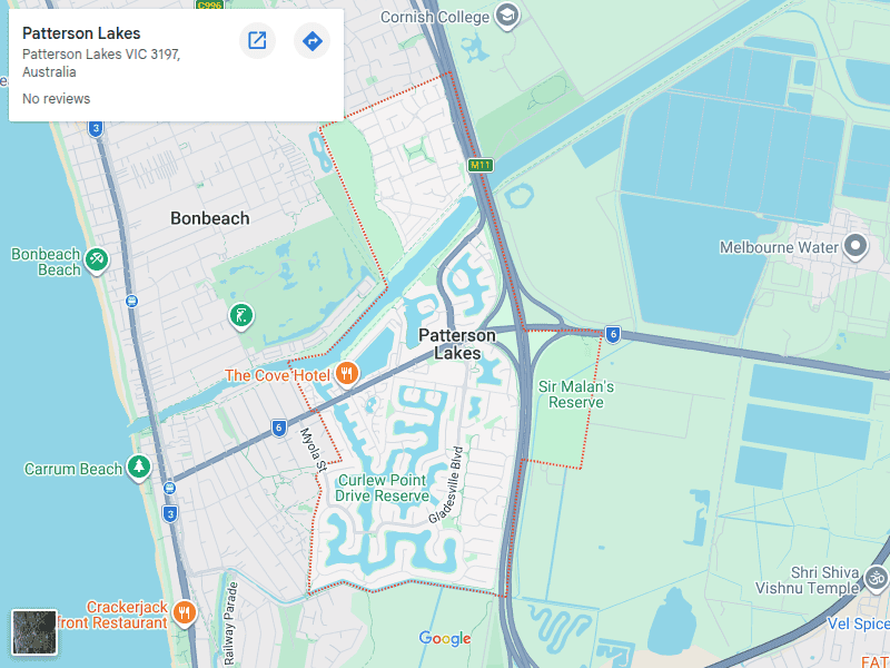 Patterson lakes map area