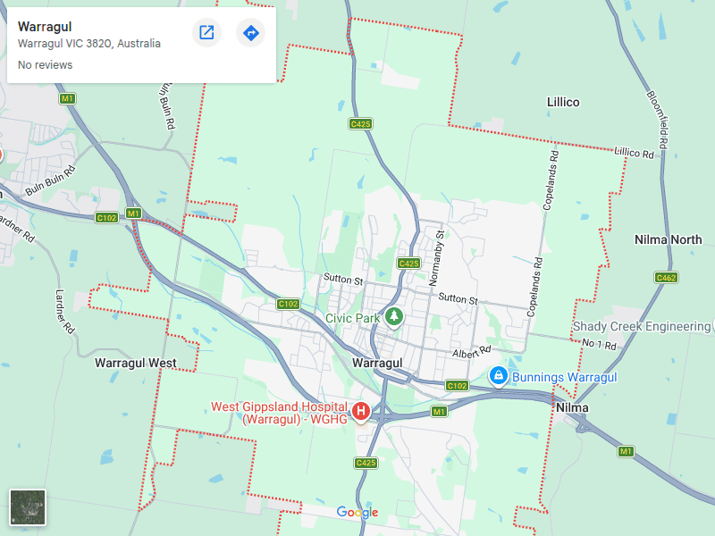 Warragul map area
